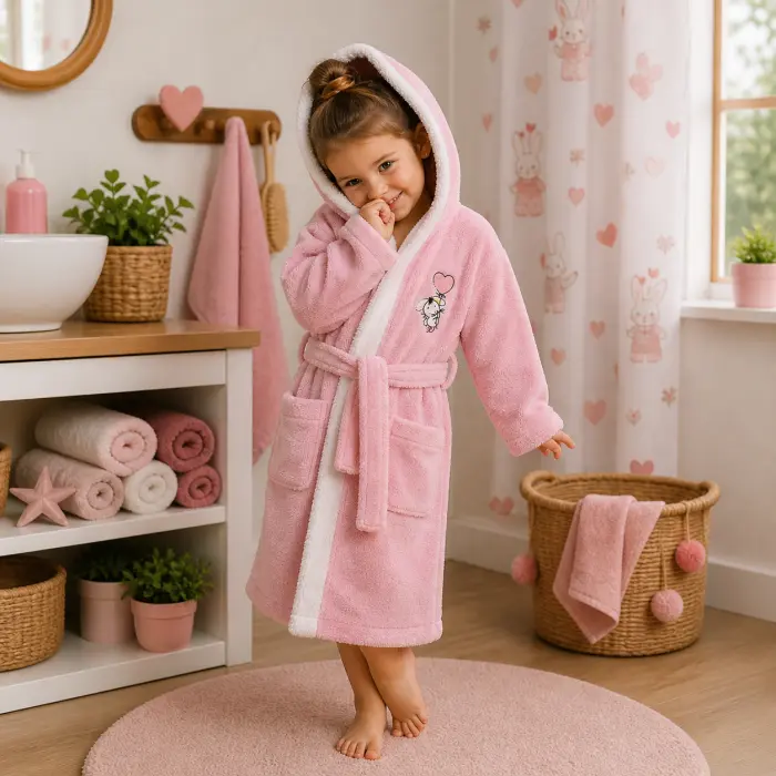Детски халат Sunny - розово - 3/4 години - 3860 - Детски халат Sunny - розово - 3/4 години - 3860