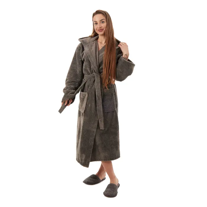Халат ТРИГА - Сив - дамски - 3656 - Халат ТРИГА - Сив - дамски - 3656