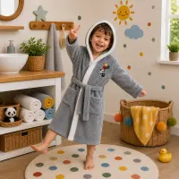 Детски халат Sunny - светло сиво - 3/4 години - Детски халат Sunny - светло сиво - 3/4 години